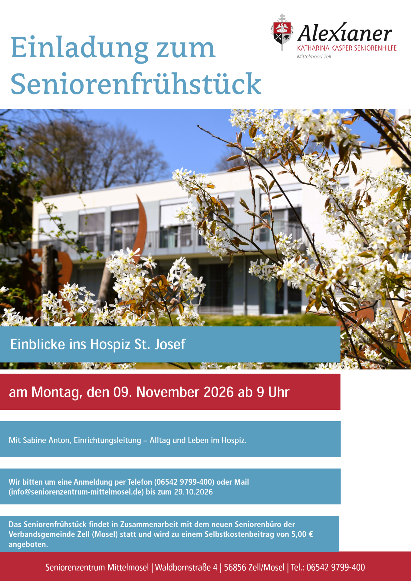 Einladung zum Seniorenfrühstück am 09.11.2026 Flyer: Einladung zum Seniorenfrühstück am 09.11.2026